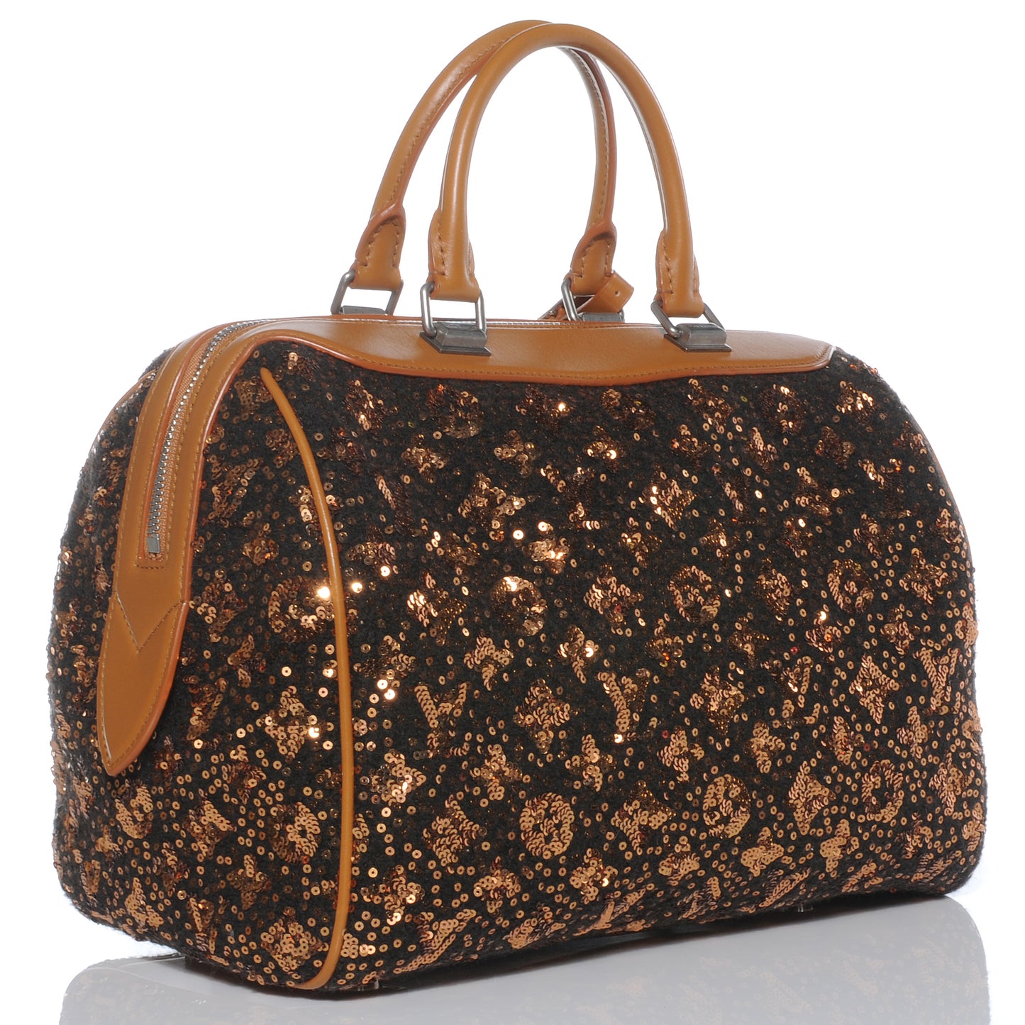 Sequin Monogram Sunshine Express Speedy Gold