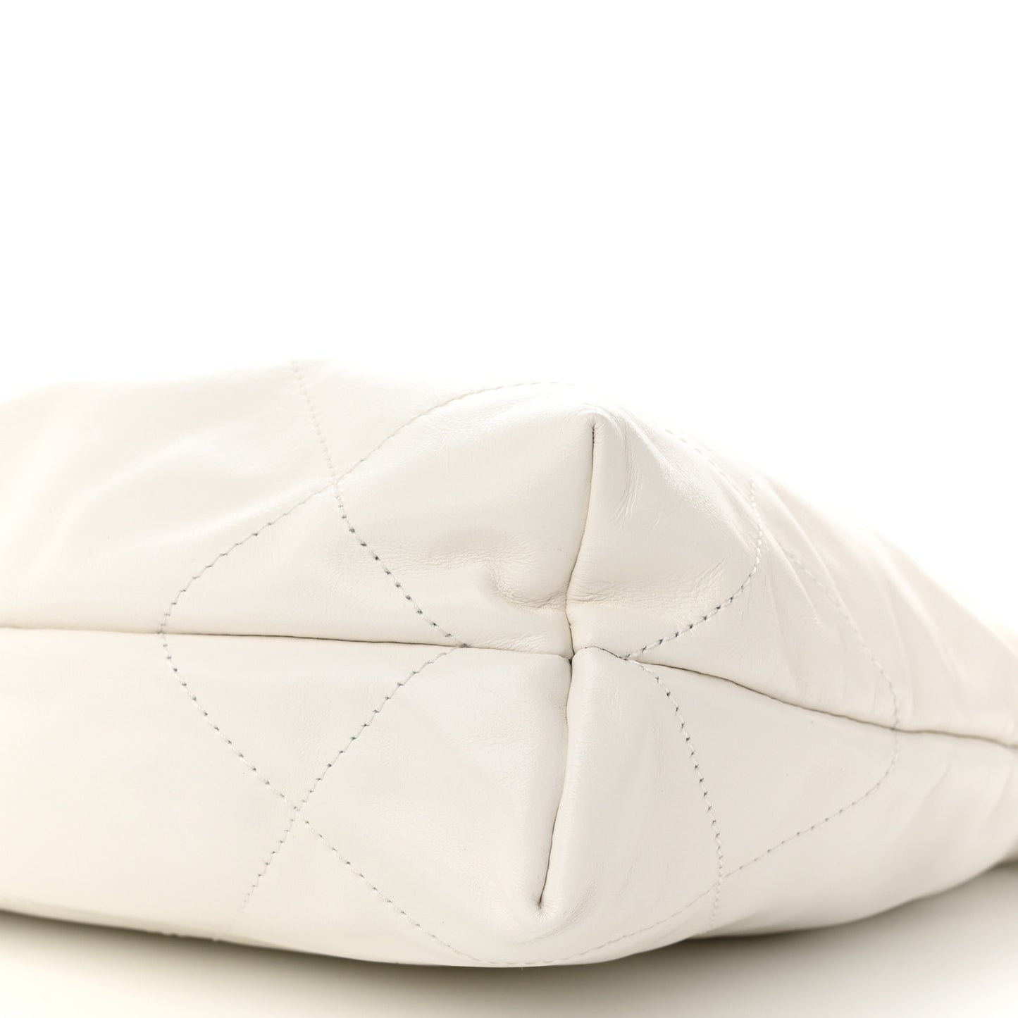 Shiny Calfskin Quilted Small Chanel 22 White