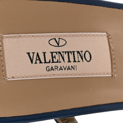 Valentino Garavani Calfskin Rockstud 60mm Caged Slide Sandals 40 Light Ocean 6 of 8
