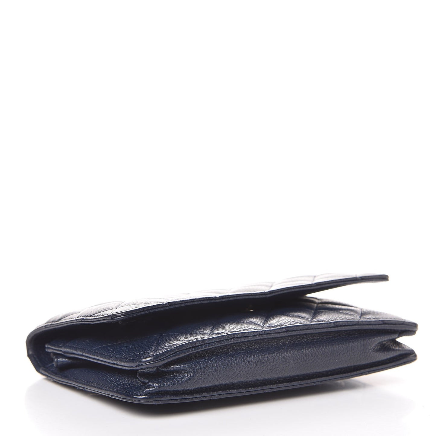 Caviar Quilted Wallet On Chain WOC Navy Blue