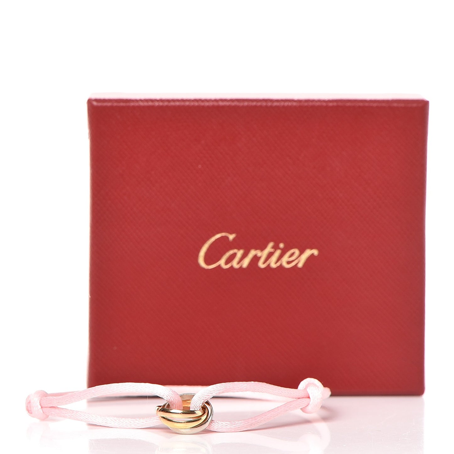18K Pink Yellow White Gold Trinity Adjustable Cord Bracelet Pink