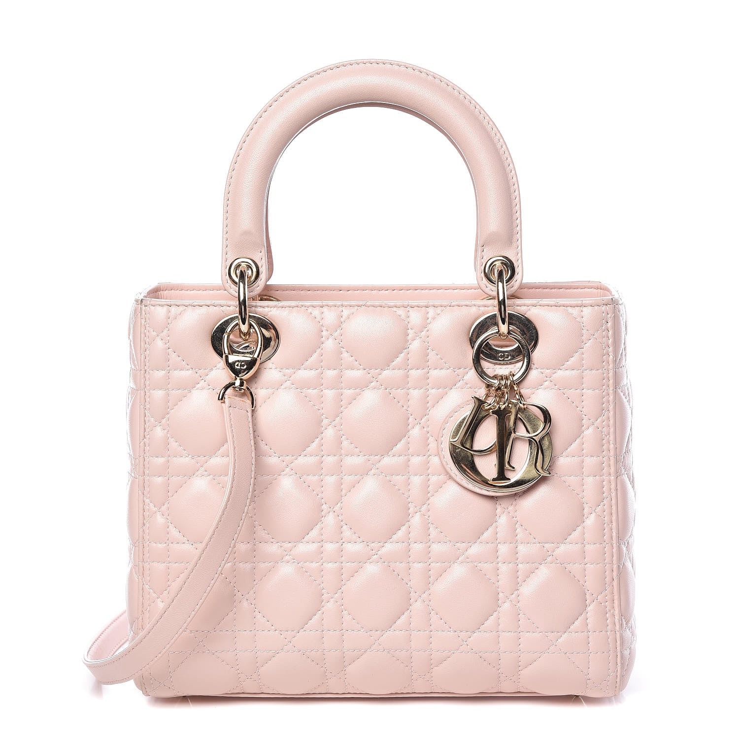 Christian Dior Lambskin Cannage Medium Lady Dior Light Pink 1 of 16