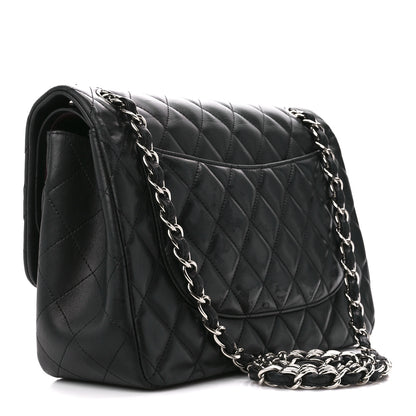 Chanel Lambskin Quilted Jumbo Double Flap Black 3 of 12