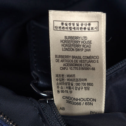 Burberry Nylon Check Small Buckleigh Packable Tote Navy Blue 7 of 15