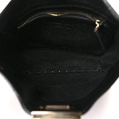 Valentino Garavani Pebbled Calfskin Mini Rockstud Flip-Lock Messenger Bag Black 5 of 8