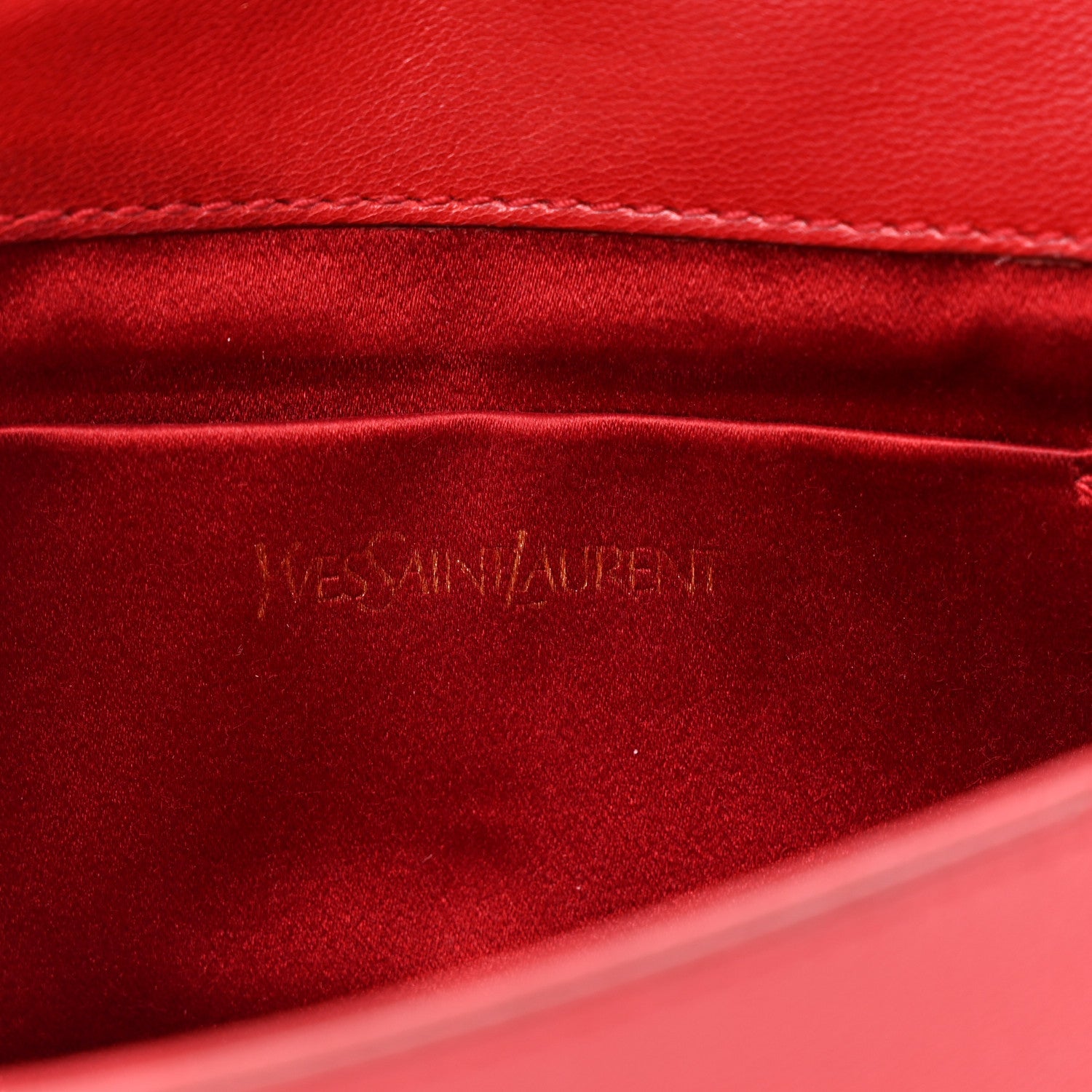 Saint Laurent Textured Calfskin Monogram Small Belle De Jour Clutch Red 6 of 6