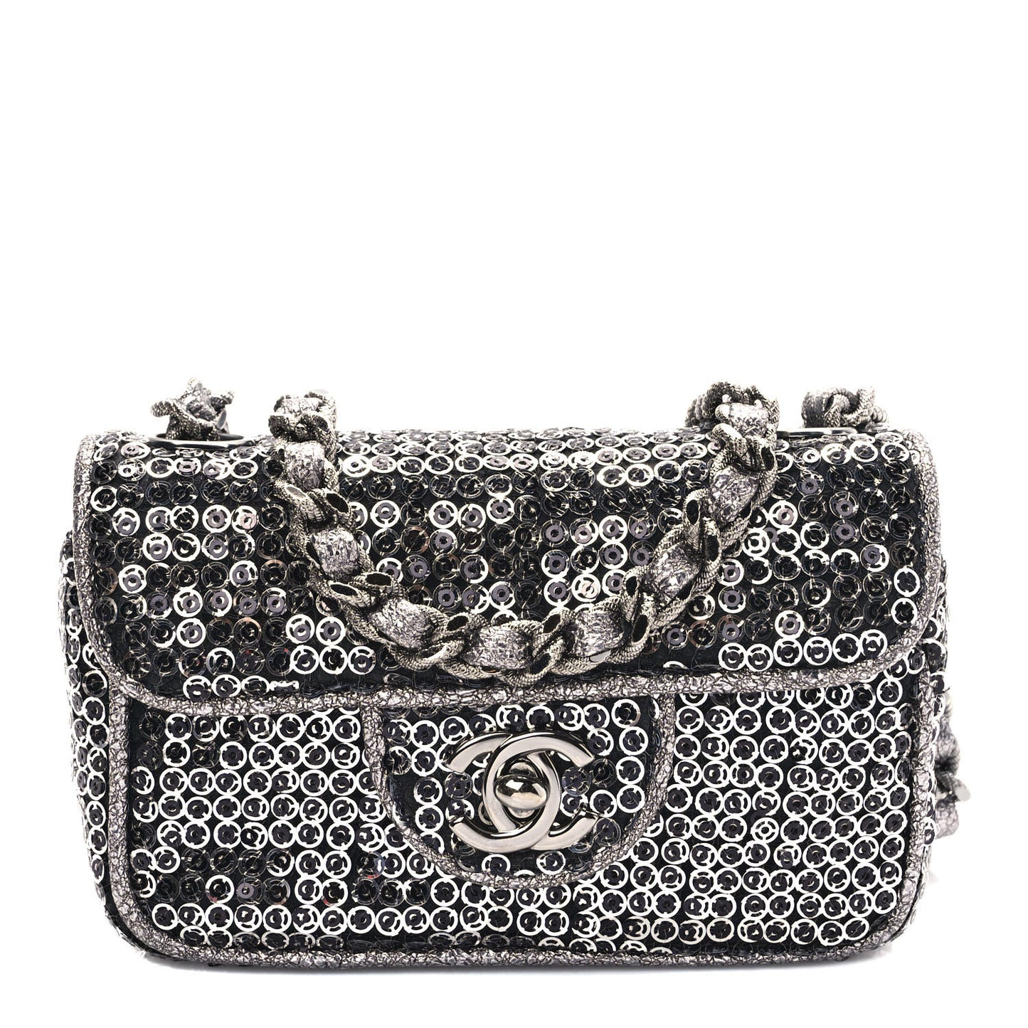 Sequin Micro Flap Dark Silver