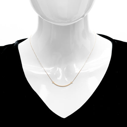 Tiffany 18K Rose Gold Small T Smile Pendant Necklace 2 of 7