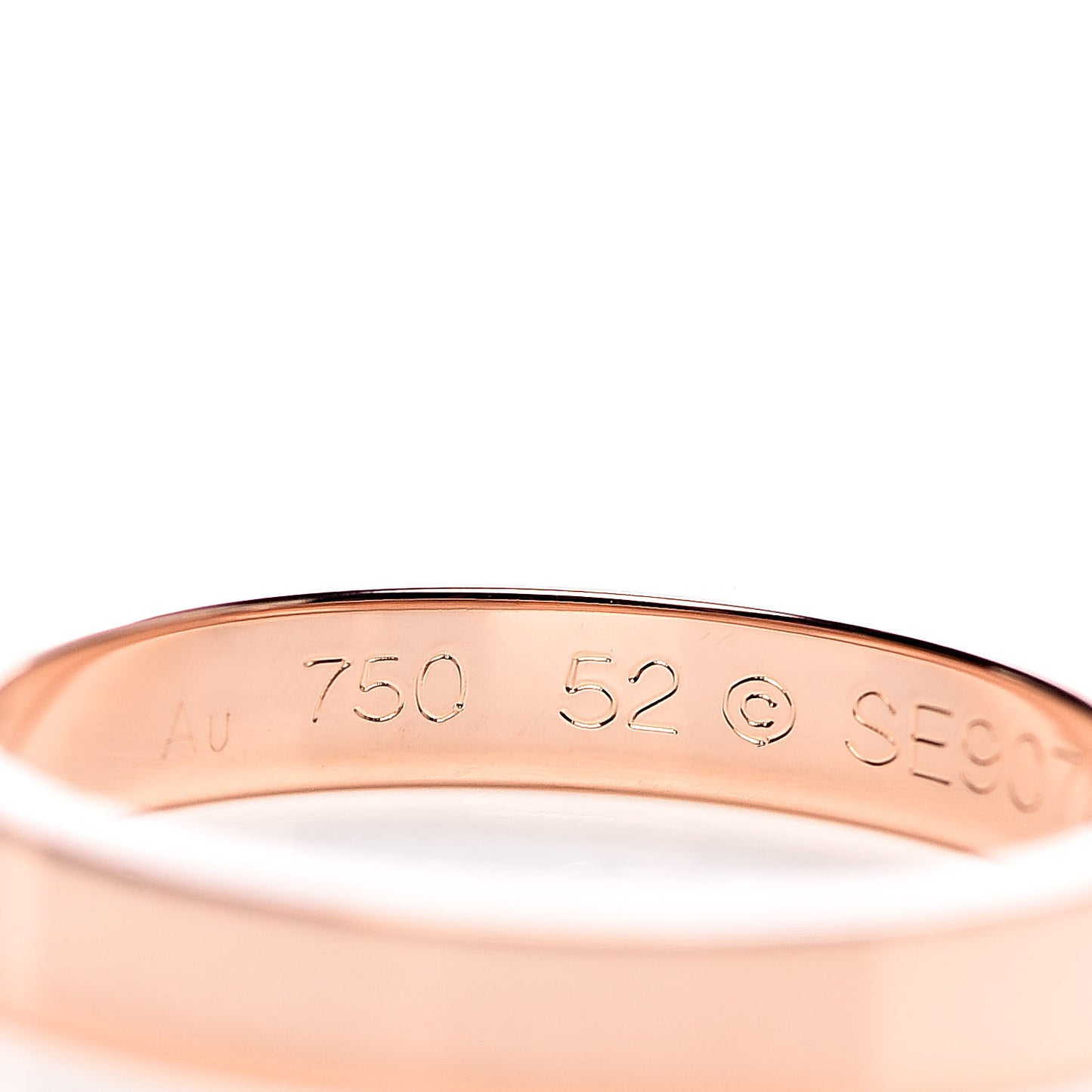 18K Pink Gold 3mm C De Wedding Band Ring 52 6