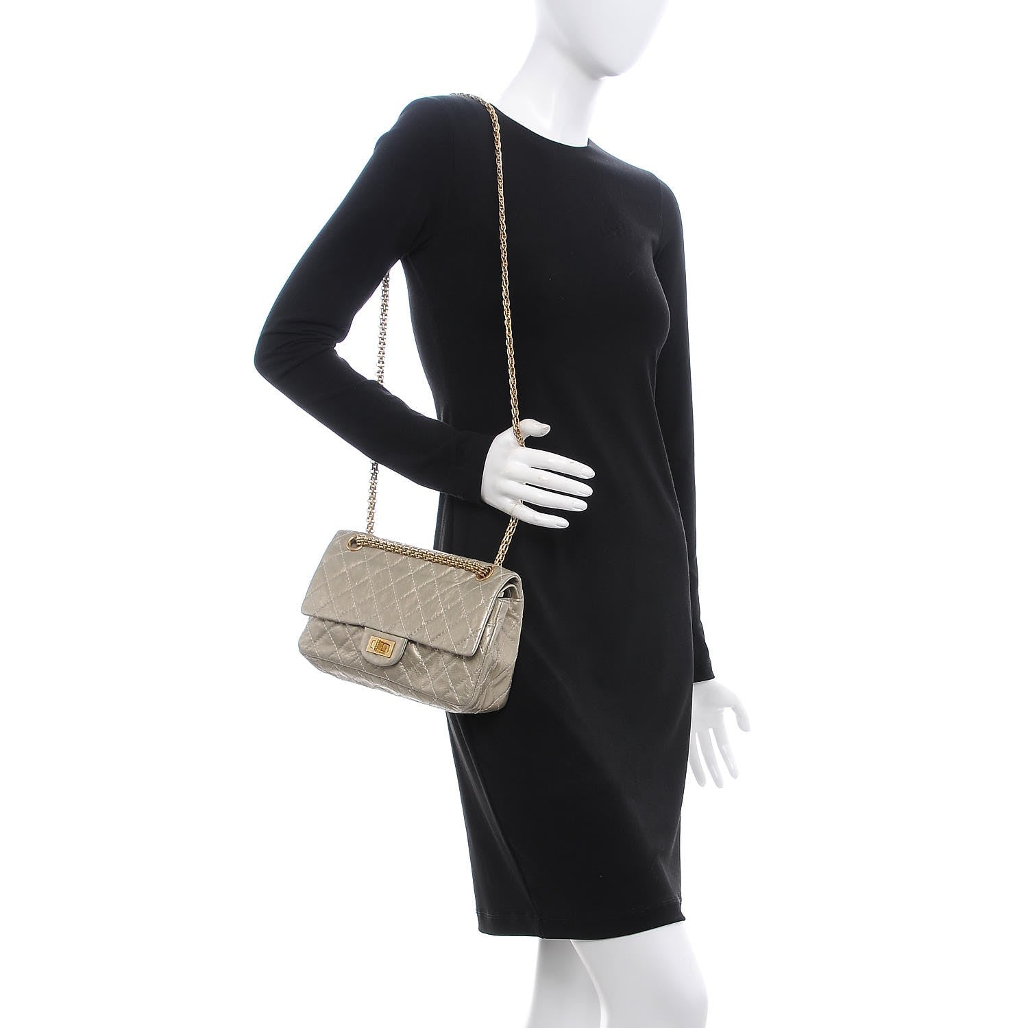 Chanel Metallic Aged Calfskin 2.55 Reissue 225 Flap Light Gold 2 of 7