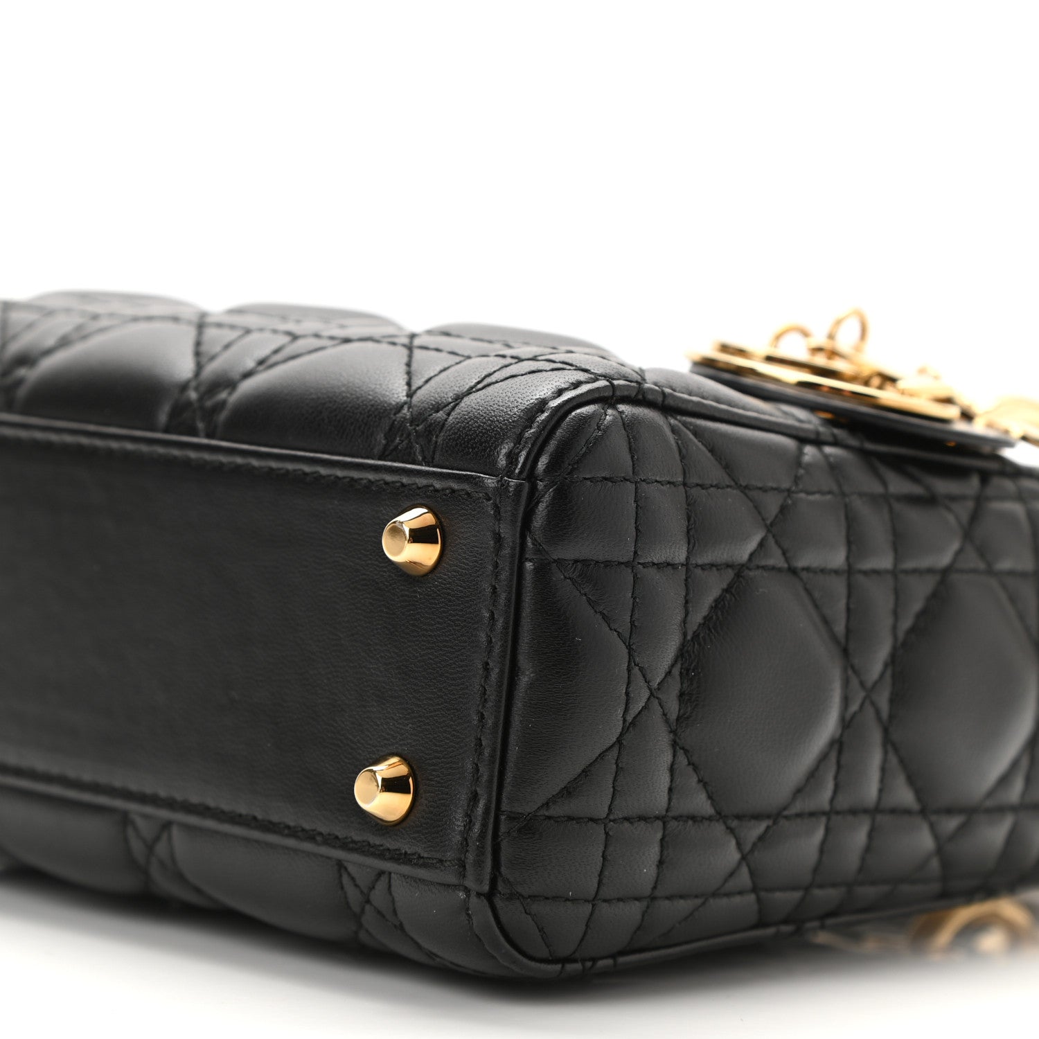 Christian Dior Lambskin Cannage Mini Lady Dior Black 9 of 11
