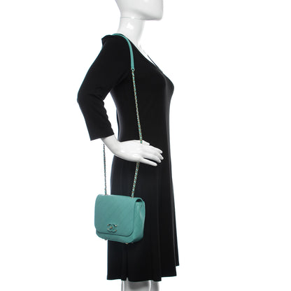 Chanel Calfskin Stitched Small Covered CC Flap Bag Green 2 of 9