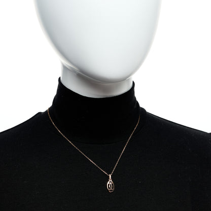 Cartier 18K Pink Gold Diamond Logo Pendant Necklace 2 of 6