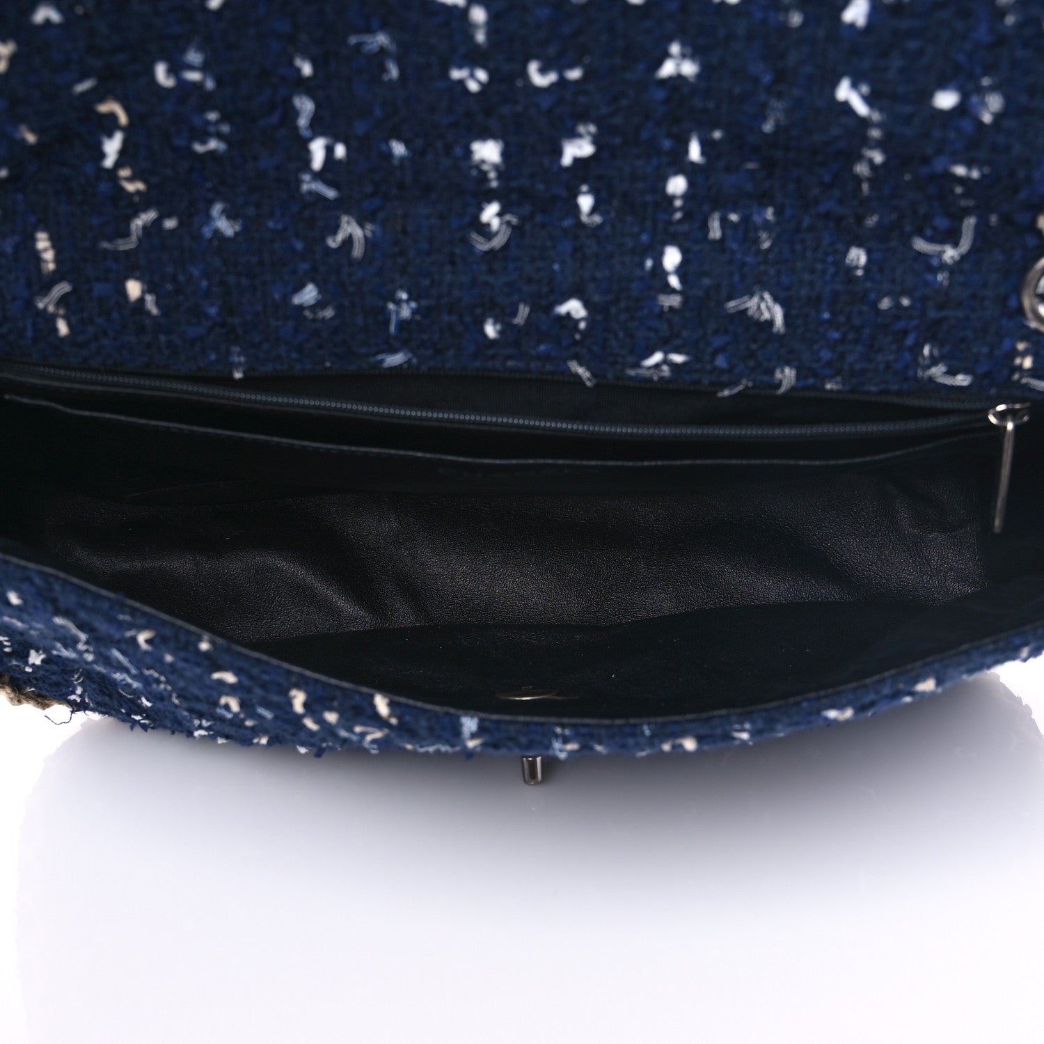 Chanel Tweed Woven Single Flap Navy Multicolor 4 of 8