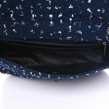 Chanel Tweed Woven Single Flap Navy Multicolor 4 of 8