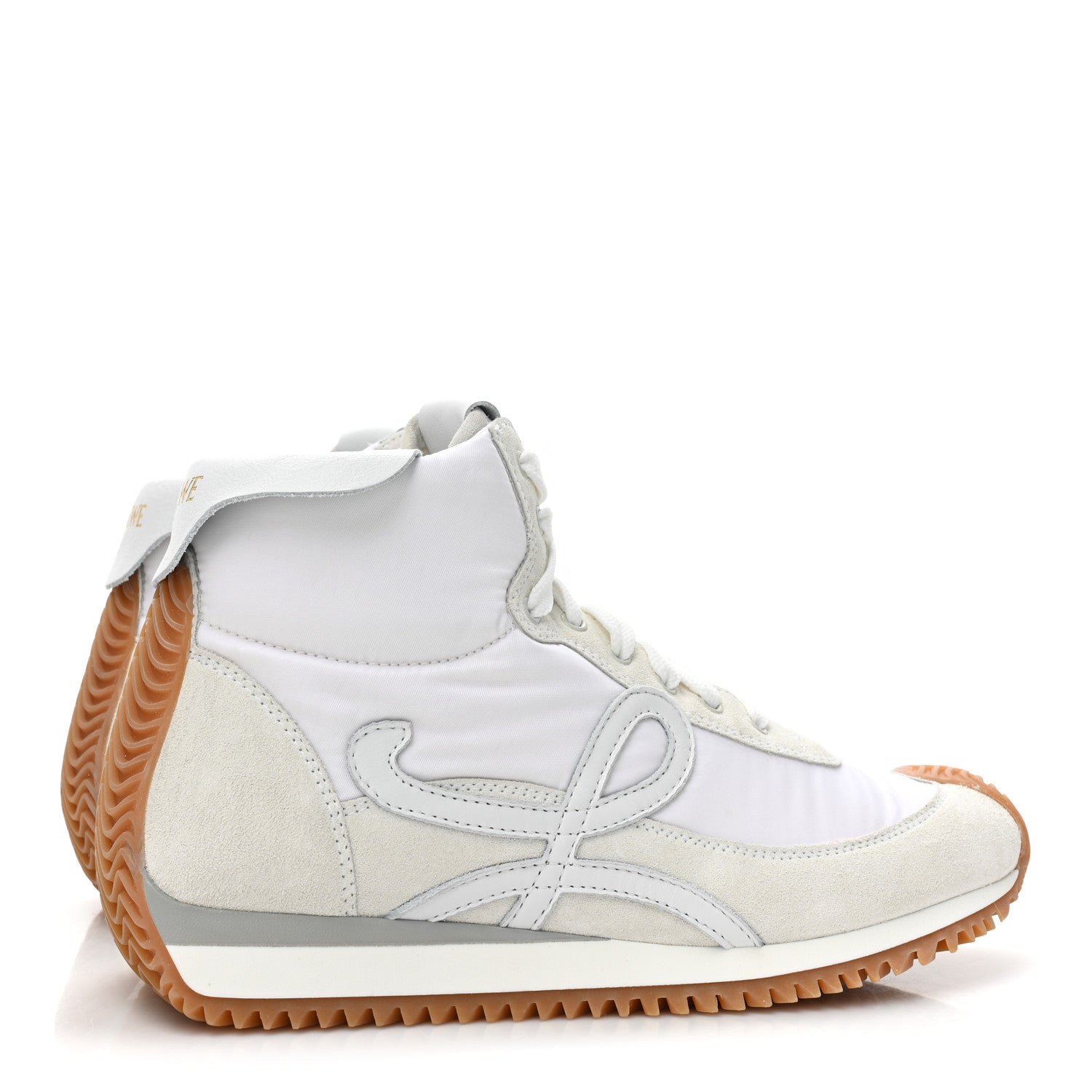 Loewe Nylon Suede Flow Runner High Top Sneakers 37 White 5 of 14