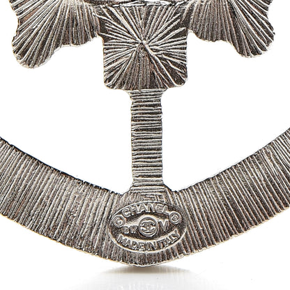 Chanel Swarovski Baguette Crystal CC Shield Brooch Silver 4 of 5