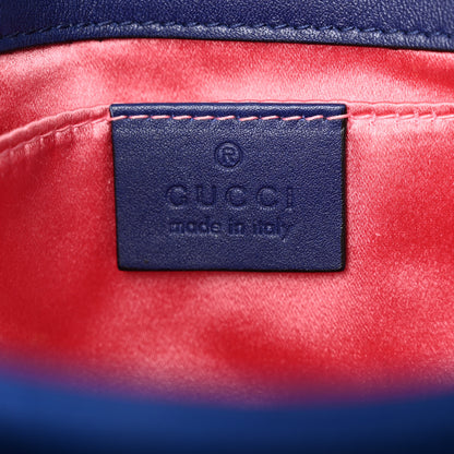 Gucci Velvet Matelasse Mini GG Marmont Shoulder Bag Cobalt Blue 8 of 14