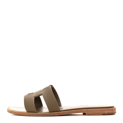 Hermes Epsom Oran Sandals 35.5 Etoupe 1 of 12