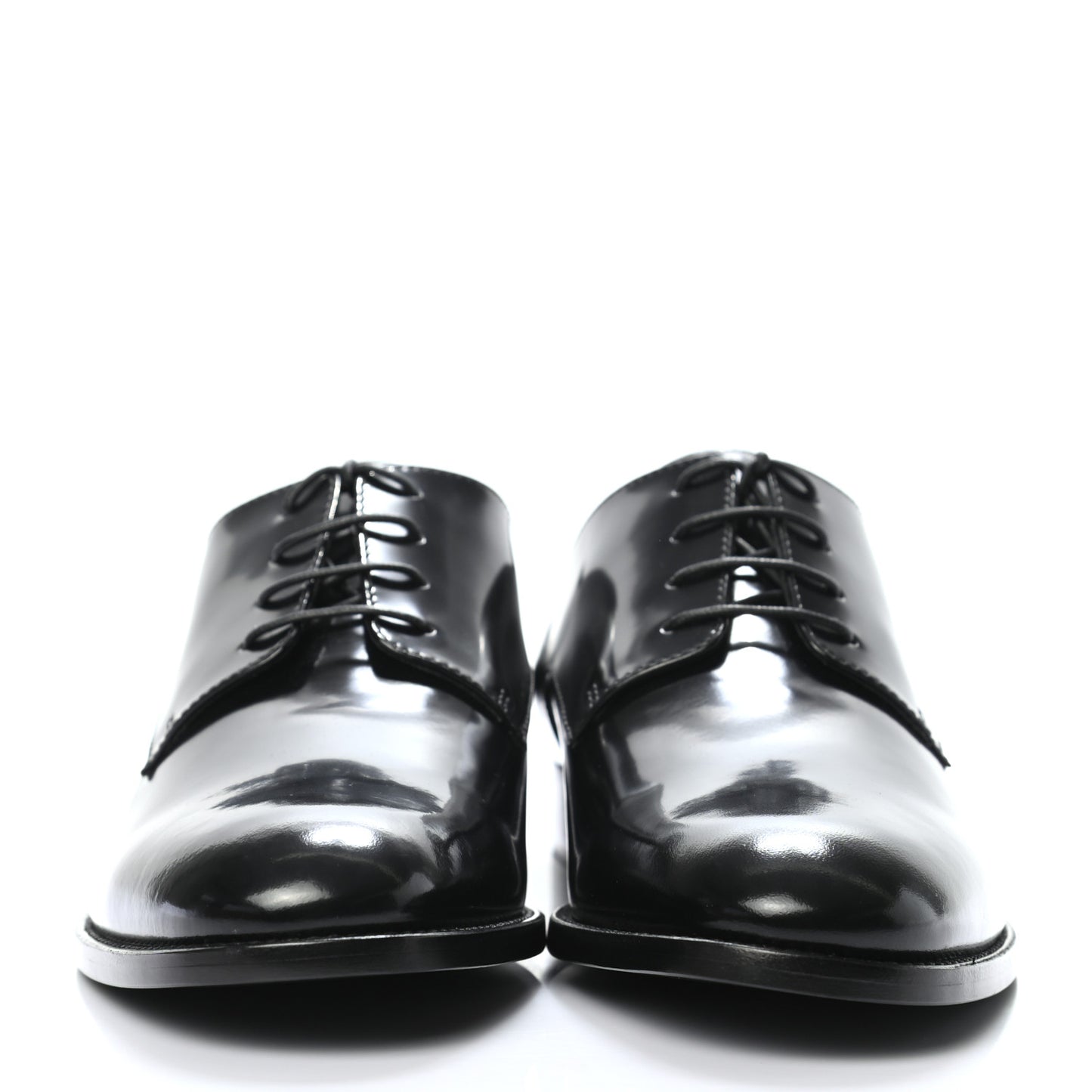 Patent Lace Up Oxford Loafers 38 Black