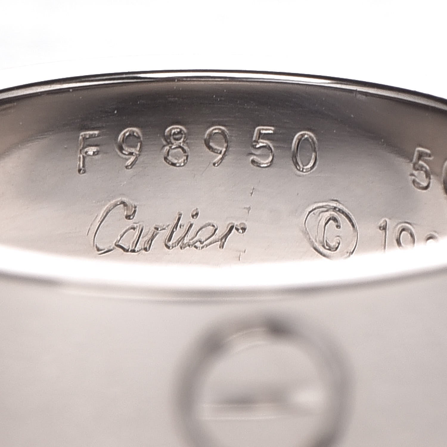 Cartier 18K White Gold 5.5mm LOVE Ring 50 5.25 4 of 5