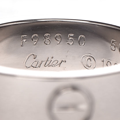 Cartier 18K White Gold 5.5mm LOVE Ring 50 5.25 4 of 5