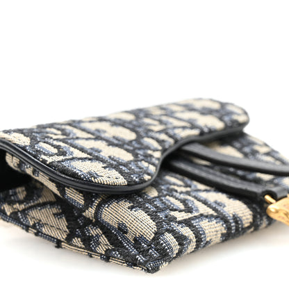 Christian Dior Oblique Nano Saddle Chain Pouch Blue 9 of 11