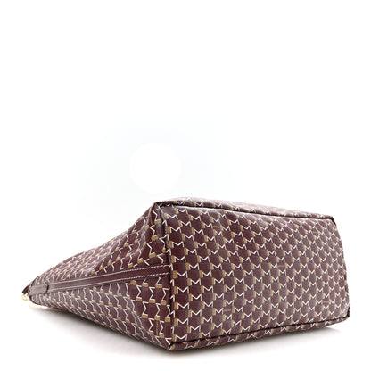 Moynat Calfskin Canvas M Hobo Bag Burgundy 4 of 9