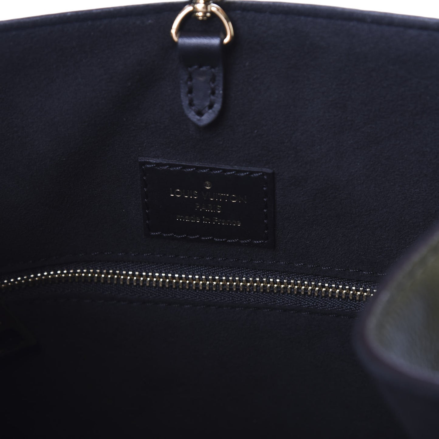Calfskin Monogram Fold Tote MM Black Khaki Cream