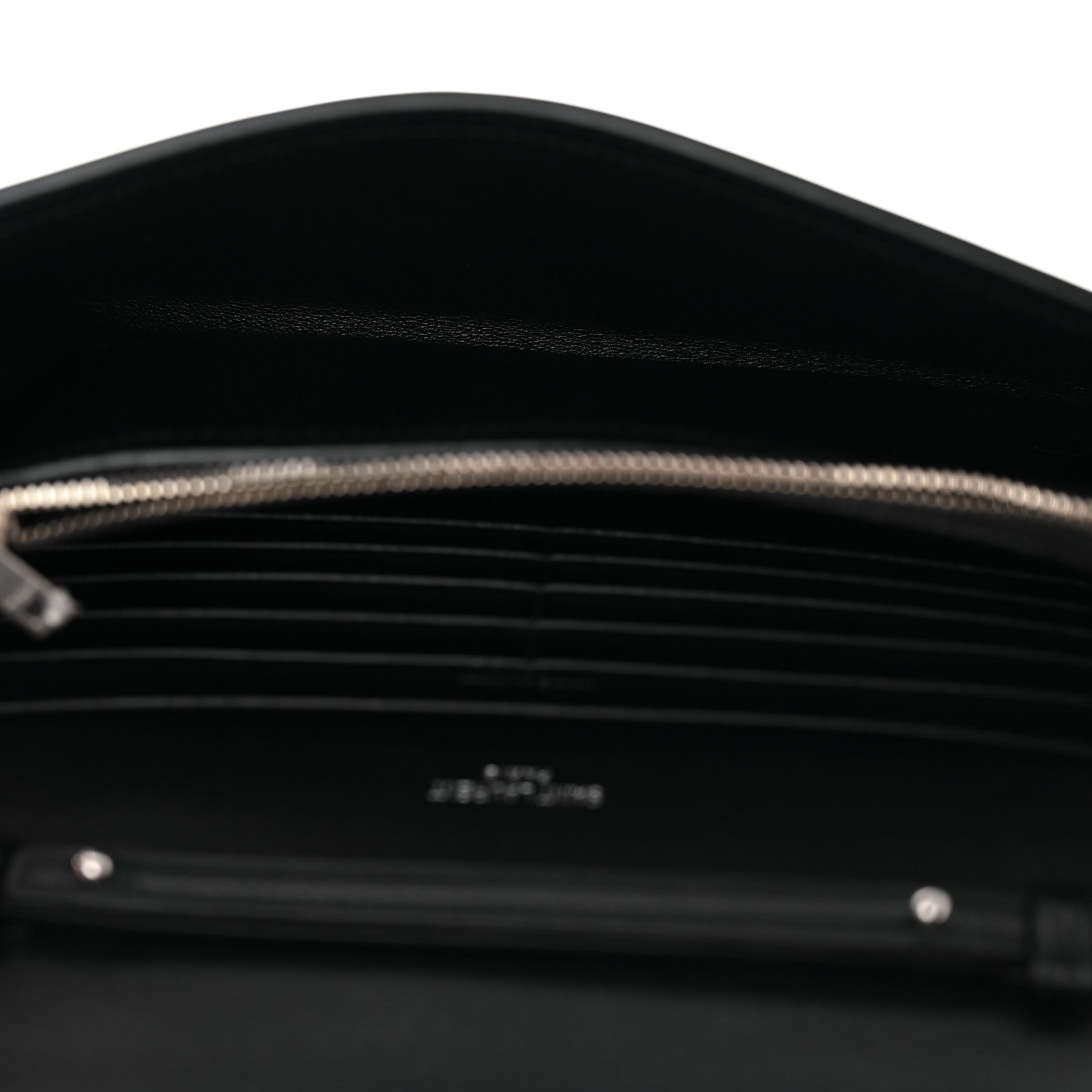 Saint Laurent Glazed Calfskin Cassandre Wallet On Chain WOC Black 4 of 9
