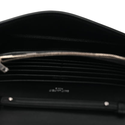Saint Laurent Glazed Calfskin Cassandre Wallet On Chain WOC Black 4 of 9