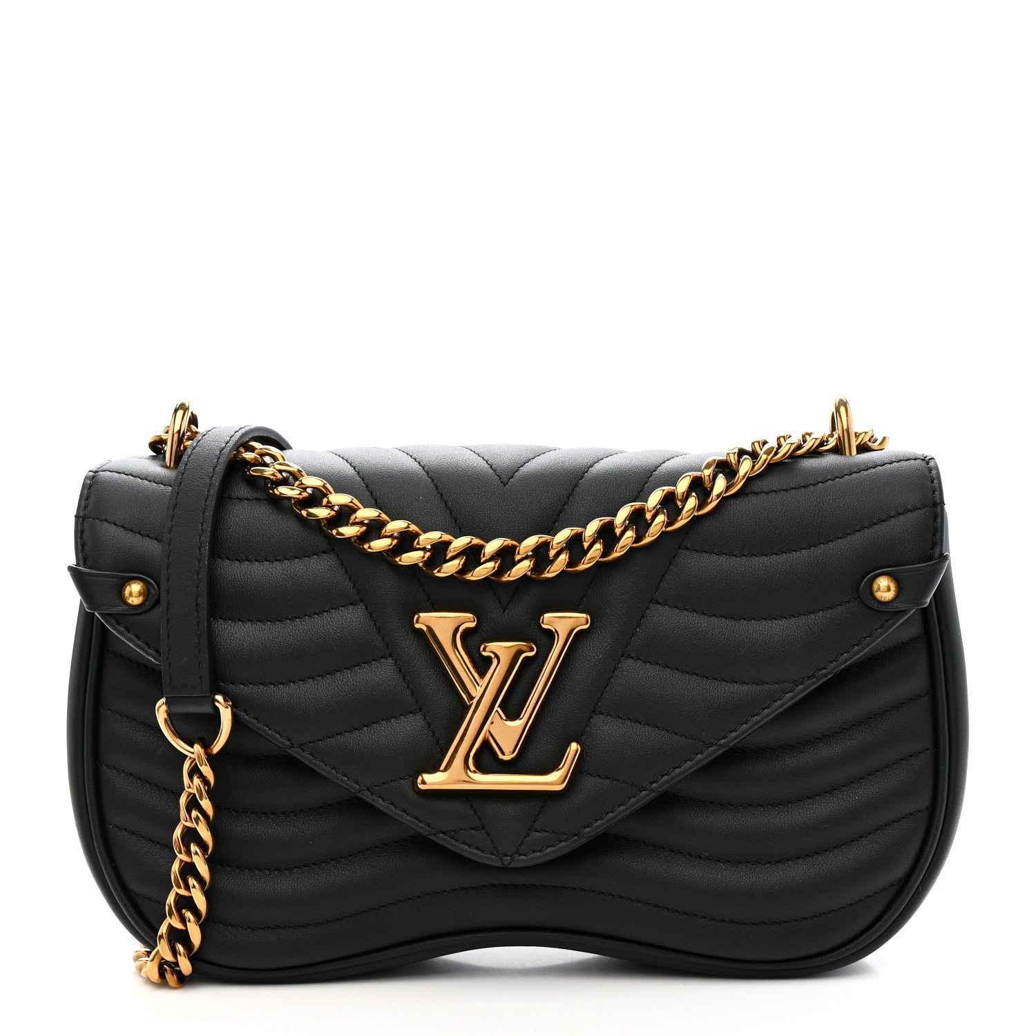 Louis Vuitton Calfskin New Wave Chain MM Black 1 of 11
