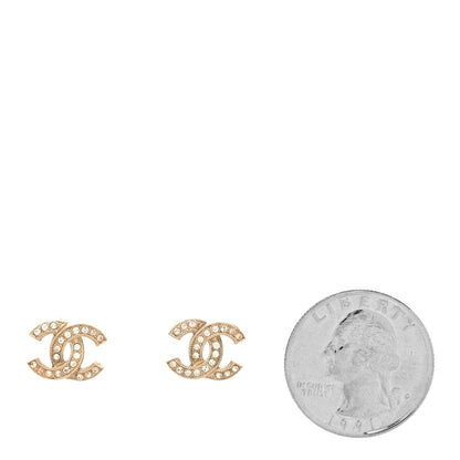 Chanel Crystal CC Earrings Gold 2 of 4
