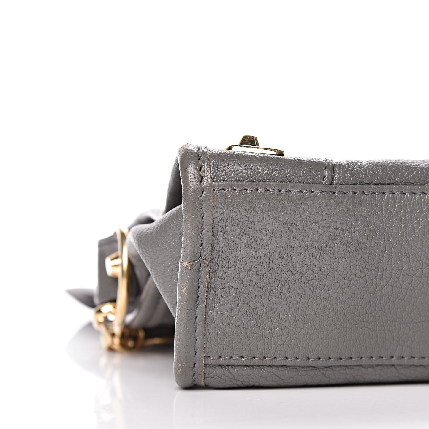 Chevre Gold Metallic Edge Hardware Mini City Gris Acier