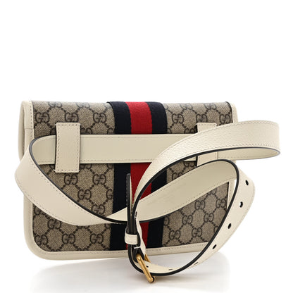 Gucci GG Supreme Monogram Web Small Ophidia Belt Bag 100 40 Beige Ebony White 3 of 10