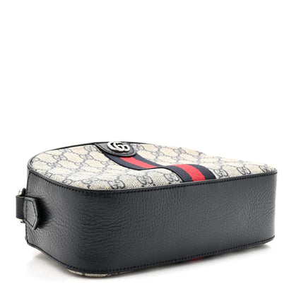 Gucci GG Supreme Monogram Textured Dollar Calfskin Web Small Ophidia Camera Bag Beige Blue 4 of 11