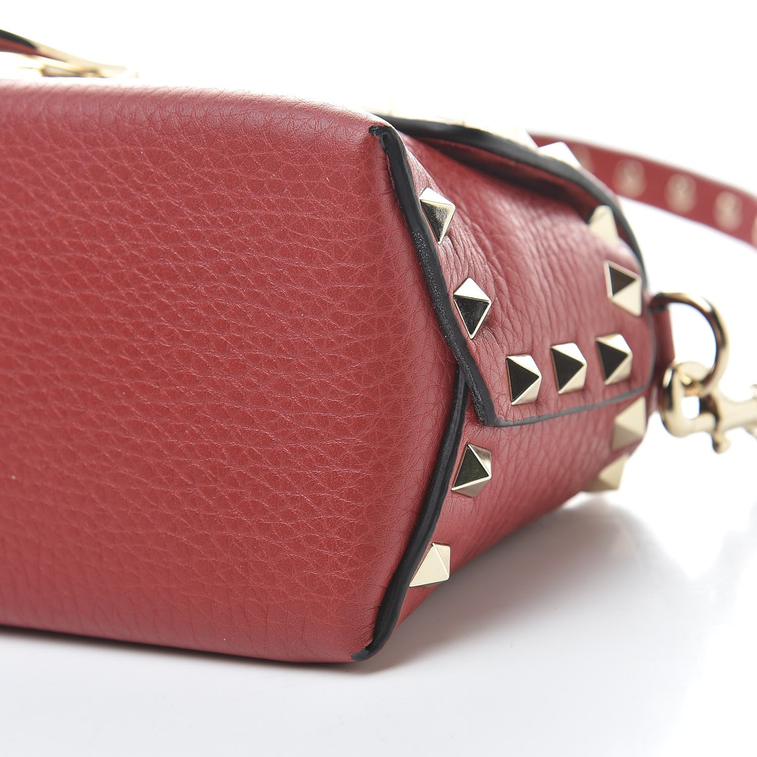 Valentino Garavani Pebbled Calfskin Mini Rockstud Crossbody Bag Rosso Valentino 9 of 9