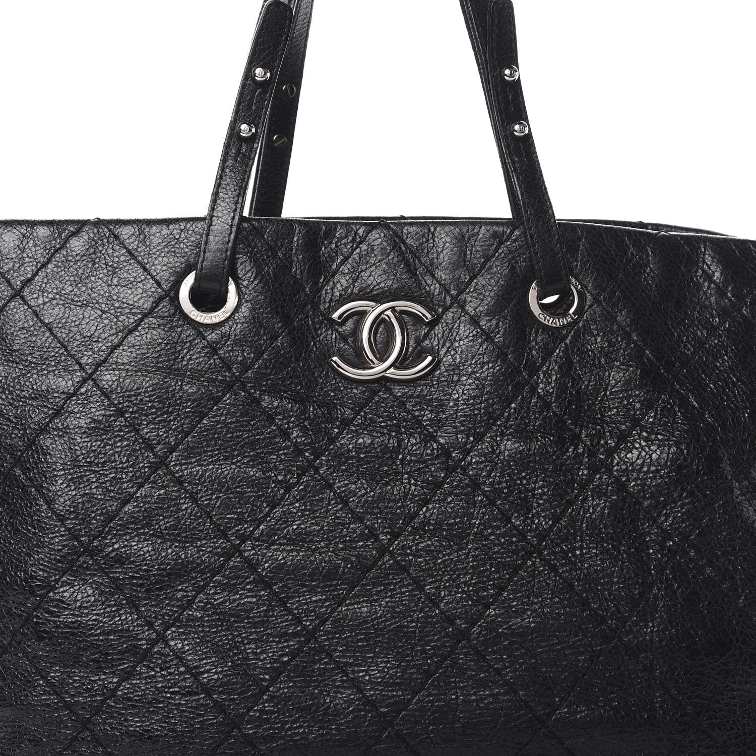 Chanel Glazed Calfskin Large On The Road Tote Black 9 of 17