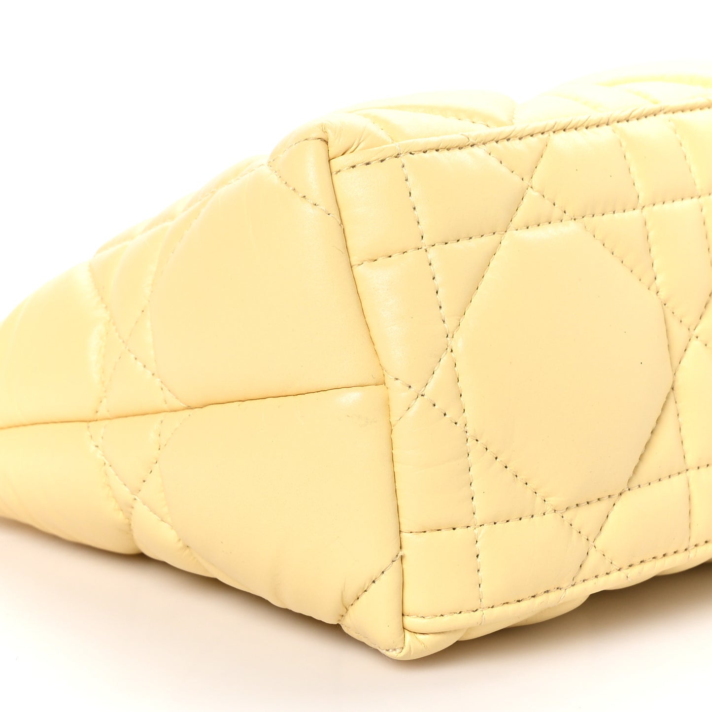 Calfskin Macrocannage Medium Diortravel Nomad Pouch Pale Yellow