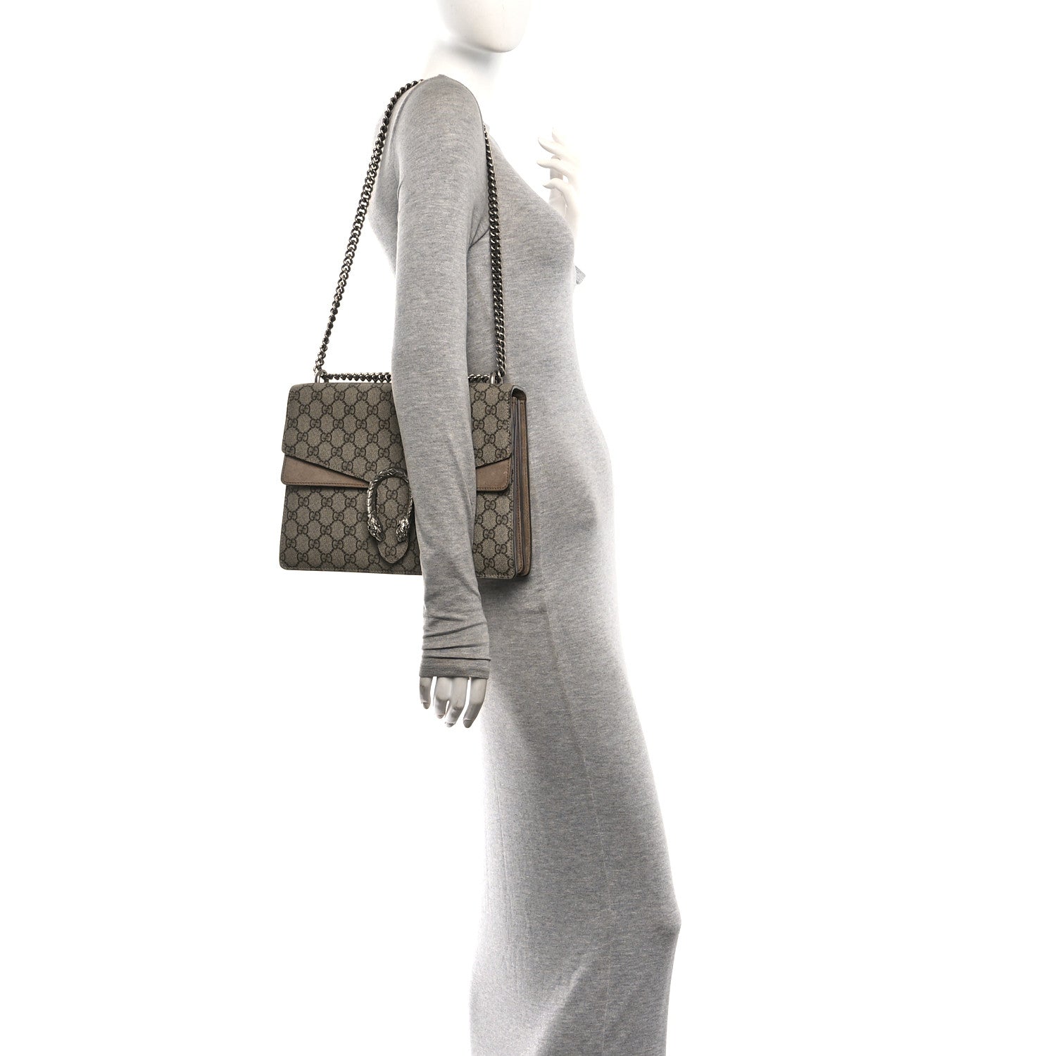 Gucci GG Supreme Monogram Medium Dionysus Shoulder Bag Taupe 2 of 10