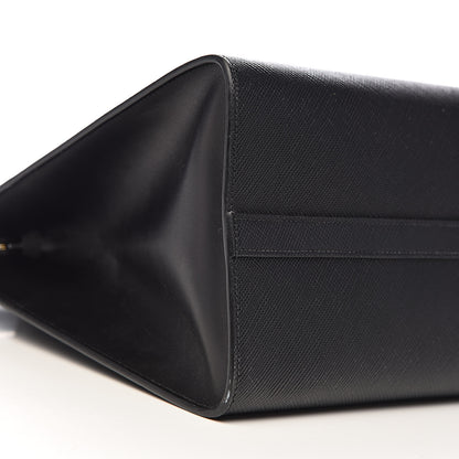 Prada Saffiano Cuir Calfskin Medium Monochrome Top Handle Tote Black 9 of 11