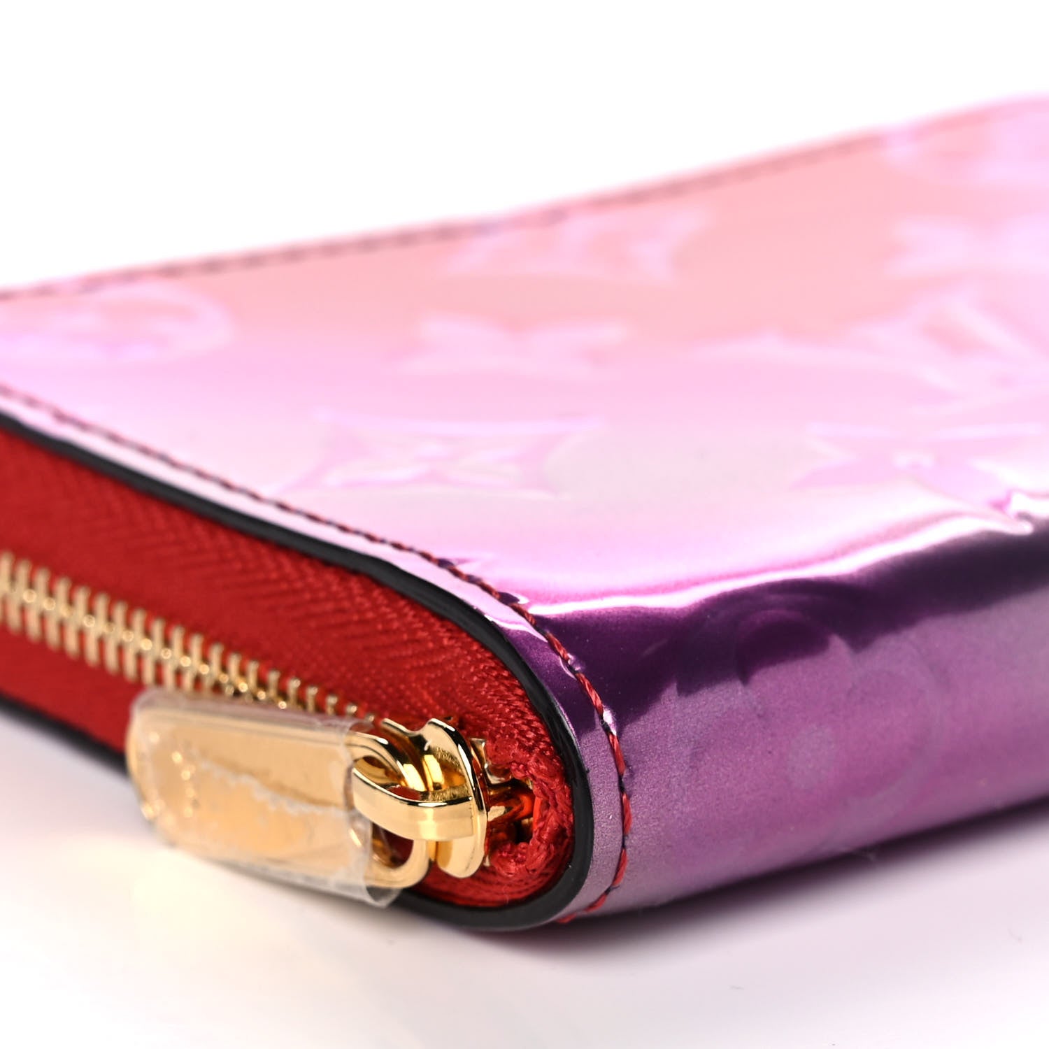 Louis Vuitton Metallic Vernis Degrade Zippy Coin Purse Pink Red 7 of 8