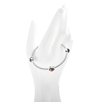 David Yurman Sterling Silver Smoky Quartz 3mm Color Classics Four Station Bangle Bracelet 3 of 4