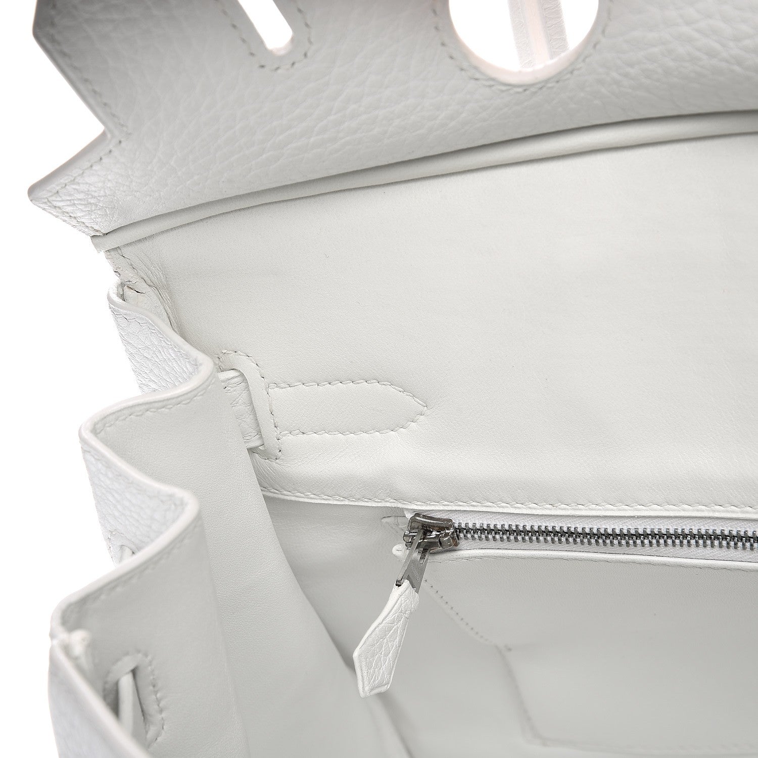 Hermes Taurillon Clemence Birkin 30 White 11 of 33