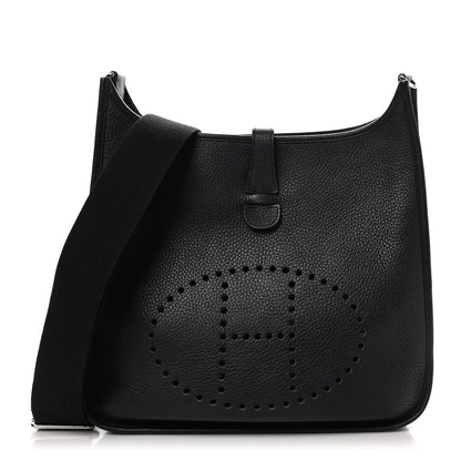 Hermes Taurillon Clemence EVELYNE III GM Black 1 of 10