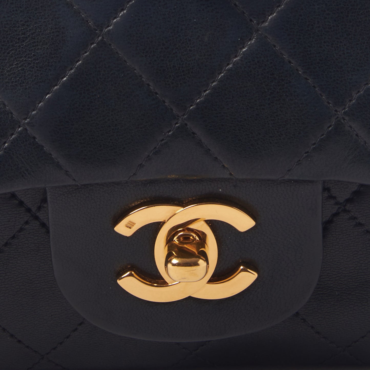 Lambskin Quilted Small Double Flap Black