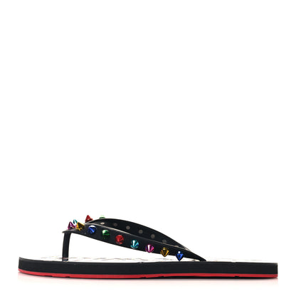 Christian Louboutin Rubber Spike Loubi Flip Flip Platform Sandals 38 Black 1 of 6