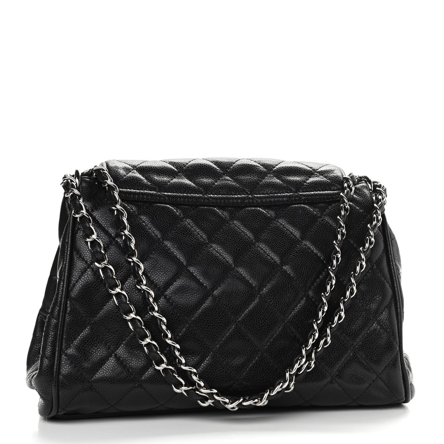 Caviar Quilted Timeless Accordion Flap Black