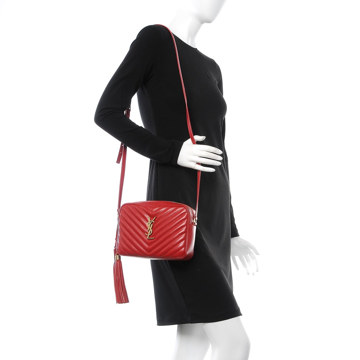 Calfskin Matelasse Monogram Lou Camera Bag Rouge Eros