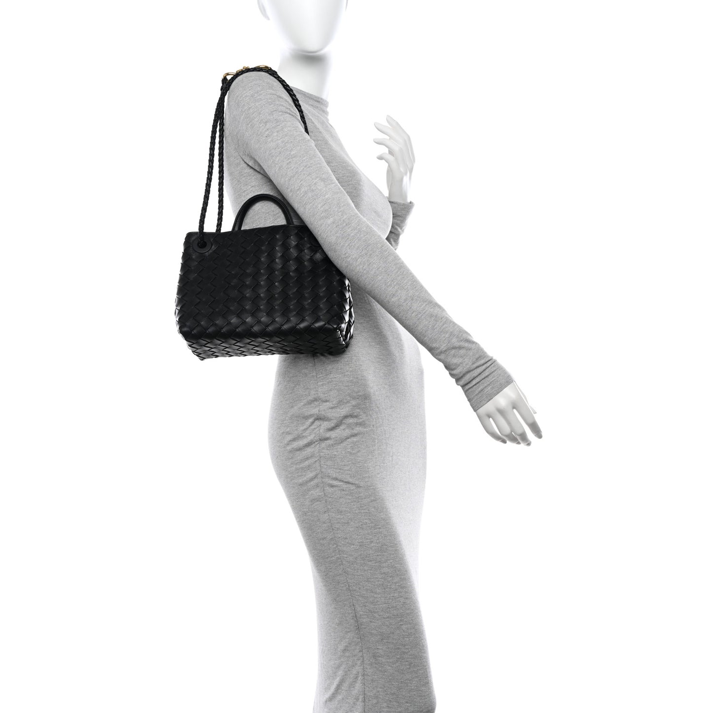 Nappa Intrecciato Small Andiamo Shoulder Bag Black